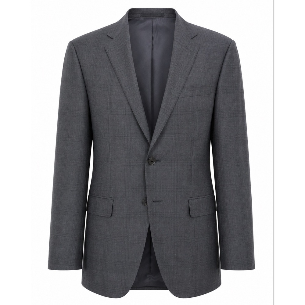 Sarar Men's Blazer 40R Loro Piana Super 130s Wool Gray Glen Plaid Italy